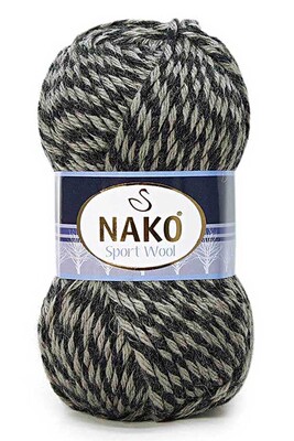 NAKO - NAKO SPORT WOOL 21342 Bej - Siyah Muline