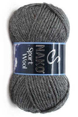 Nako Yarn - NAKO SPORT WOOL YARN 193 Dark Grey Melange