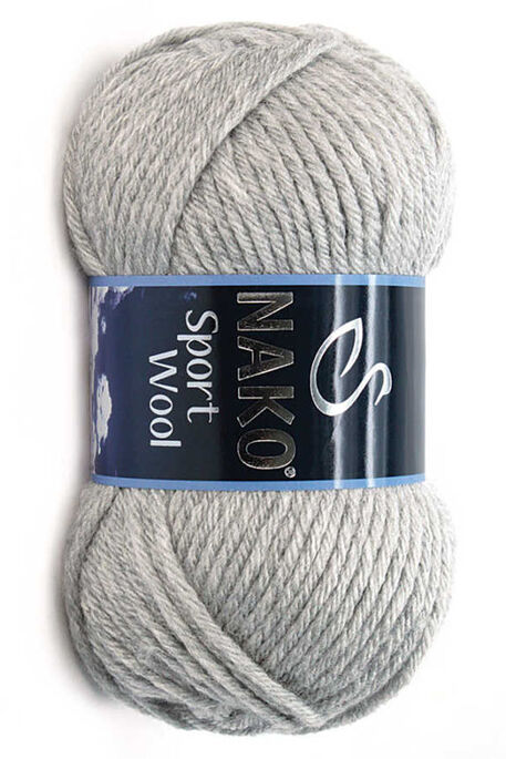 Nako Yarn - NAKO SPORT WOOL YARN 195 Light Grey Melange