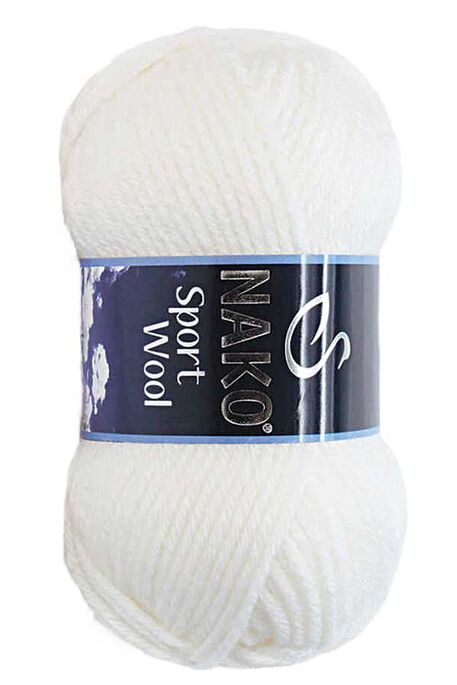 Nako Yarn - NAKO SPORT WOOL YARN 208 White