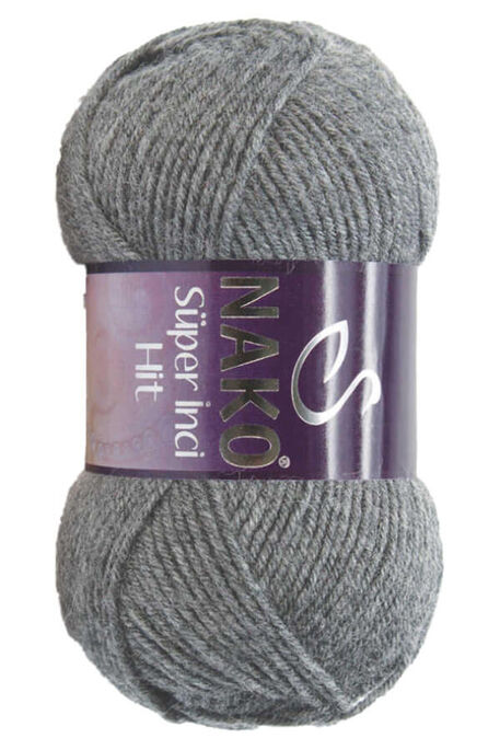 Nako Yarn - NAKO SÜPER İNCİ HİT KNİTTİNG YARN 194 Grey Melange