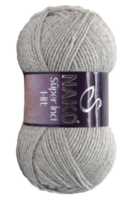 Nako Yarn - NAKO SÜPER İNCİ HİT KNİTTİNG YARN 195 Light Grey Melange