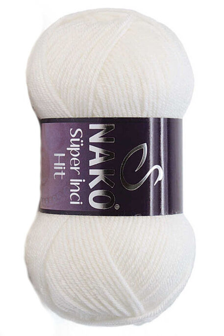 Nako Yarn - NAKO SÜPER İNCİ HİT KNİTTİNG YARN 208 White