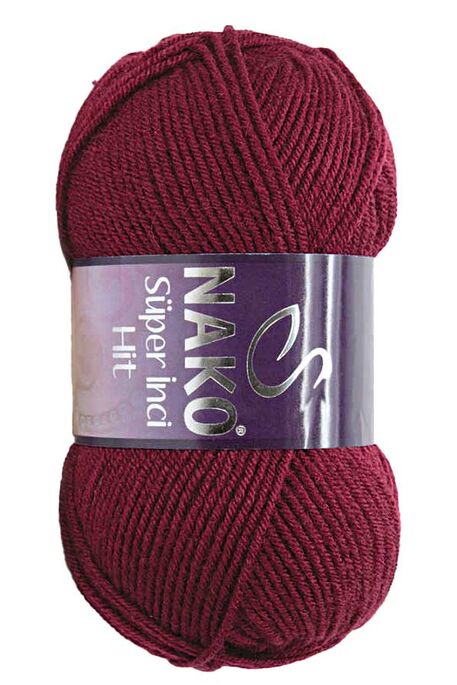 Nako Yarn - NAKO SÜPER İNCİ HİT KNİTTİNG YARN 999 Claret Red