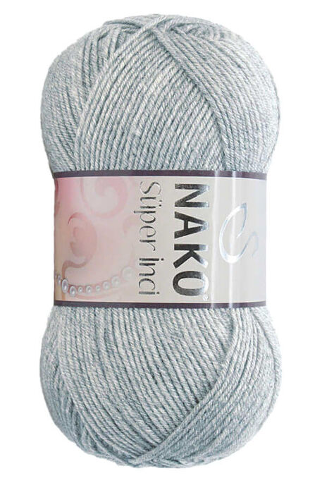 Nako Yarn - NAKO SÜPER İNCİ KNİTTİNG YARN 195 Light Grey Melange