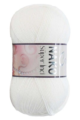 Nako Yarn - NAKO SÜPER İNCİ KNİTTİNG YARN 208 White