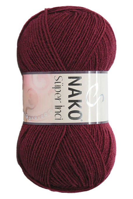 Nako Yarn - NAKO SÜPER İNCİ KNİTTİNG YARN 999 Claret Red