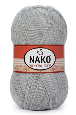 Nako Yarn - NAKO SÜPER İNCİ NARİN 195 Light Grey Melange