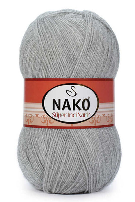 Nako Yarn - NAKO SÜPER İNCİ NARİN KNİTTİNG YARN 195 Light Grey Melange