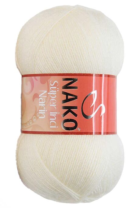 Nako Yarn - NAKO SÜPER İNCİ NARİN KNİTTİNG YARN 300 Ecru