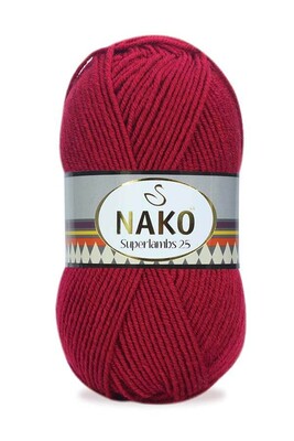 Nako Yarn - NAKO SUPERLAMBS 25 KNİTTİNG YARN 3630 Maroon