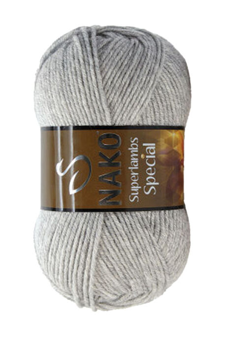 Nako Yarn - NAKO SUPERLAMBS SPECIAL KNİTTİNG YARN 195 Light Grey Melange