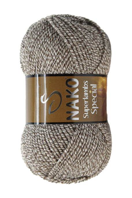 Nako Yarn - NAKO SUPERLAMBS SPECIAL KNİTTİNG YARN 21264 Brown-Creme Marl