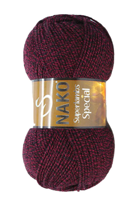 Nako Yarn - NAKO SUPERLAMBS SPECIAL KNİTTİNG YARN 21283 Black Bordoeux Marl