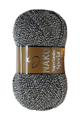 Nako Yarn - NAKO SUPERLAMBS SPECIAL KNİTTİNG YARN 3086 Black-White Marl