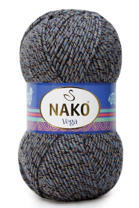 Nako Yarn - NAKO VEGA YARN 21368 Navy Blue -Beige - Black