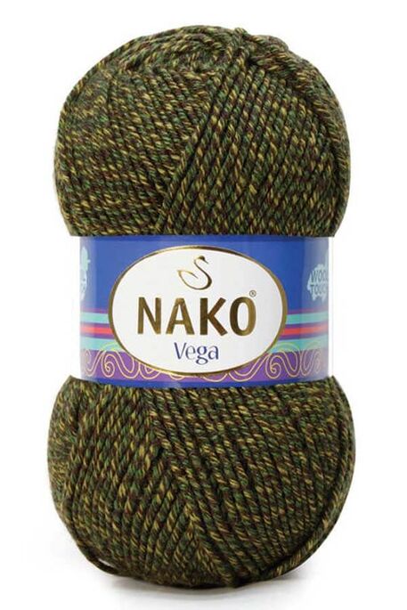 Nako Yarn - NAKO VEGA YARN 21369 Green - Brown Marl