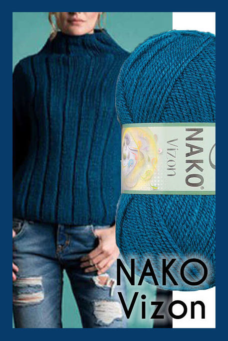 Nako Yarn - NAKO VİZON KNİTTİNG YARN 10328 Petrol