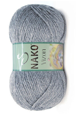 Nako Yarn - NAKO VİZON KNİTTİNG YARN 194 Grey Melange