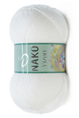 Nako Yarn - NAKO VİZON KNİTTİNG YARN 208 White