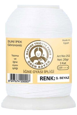 Örenbayan yarn - ÖREN BAYAN ARTIFICIAL SILK LACE YARN 20 GR SUGAR WHITE