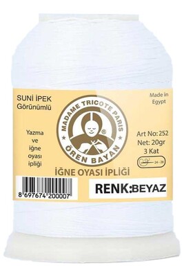 Örenbayan yarn - ÖREN BAYAN ARTIFICIAL SILK LACE YARN 20 GR WHITE