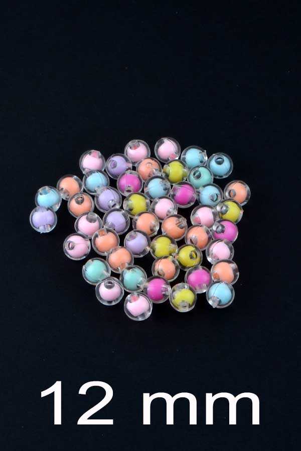 Şeffaf Şeker Boncuk 12 Mm Yuvarlak 25 Gr