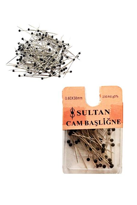  - SULTAN GLASS HEAD BULK NEEDLE BLACK