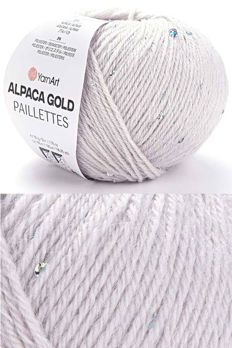 Yarnart yarn - YARNART ALPACA GOLD PAILLETTES 9303 Sis Gri