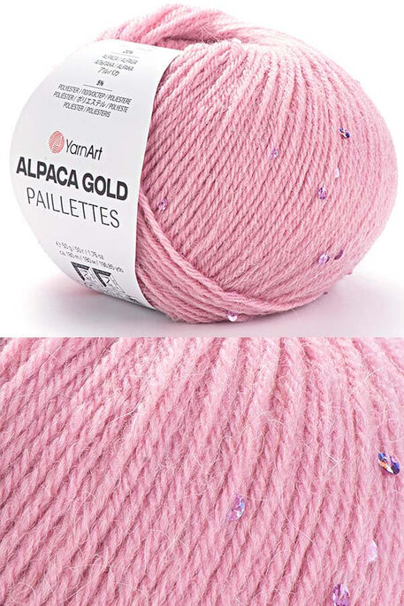 Yarnart yarn - YARNART ALPACA GOLD PAILLETTES 9306 Gül Kurusu