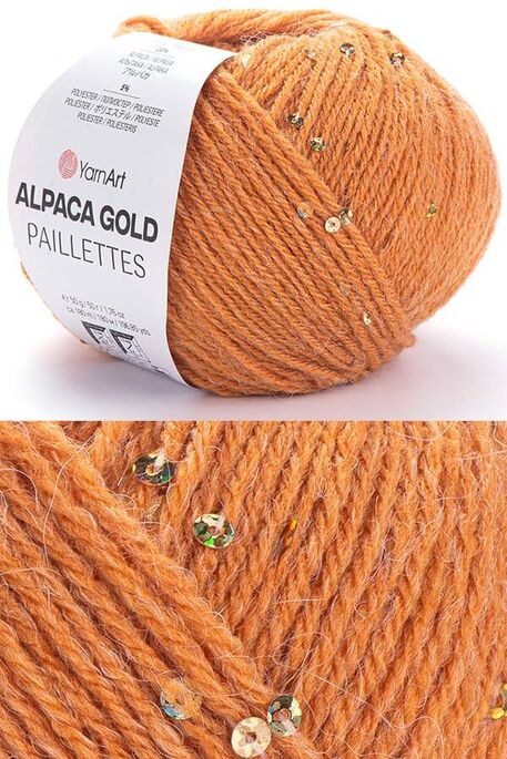 Yarnart yarn - YARNART ALPACA GOLD PAILLETTES 9311 Hardal