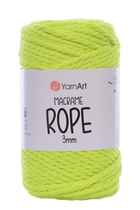 Yarnart yarn - YARNART MACRAME ROPE 3MM 801 Neon Yellow