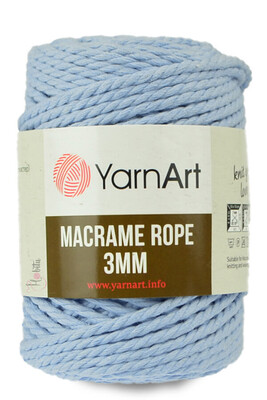 Yarnart yarn - YARNART MACRAME ROPE 3MM YARN 760 LIGHT BLUE