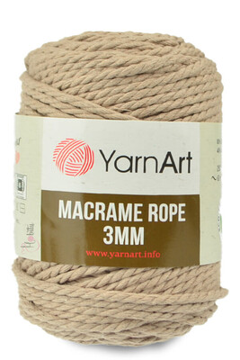 Yarnart yarn - YARNART MACRAME ROPE 3MM YARN 768 MILK BROWN