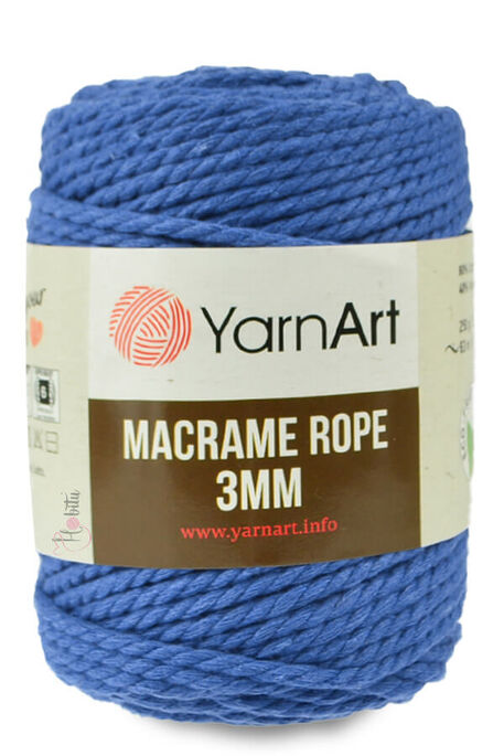 Yarnart yarn - YARNART MACRAME ROPE 3MM YARN 772 SAX BLUE