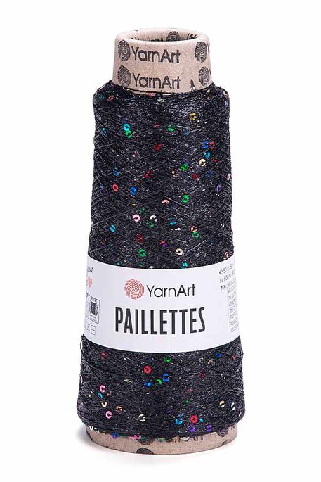 Yarnart yarn - YARNART PAILLETTES 8010 Siyah